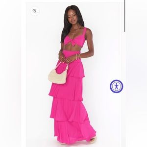 Show Me Your Mumu Katrina Swing Skirt. Bright Pink. XS